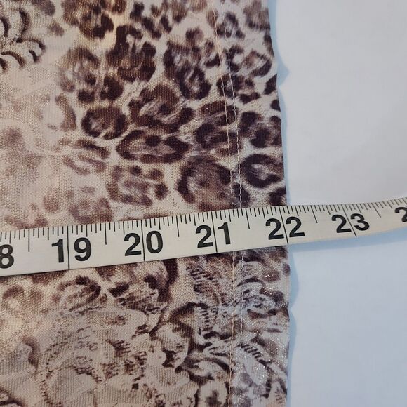 St John Collection Mock Neck Shirt Top Size 8 Long Sleeve Back Zip Mixed Print - Picture 12 of 13